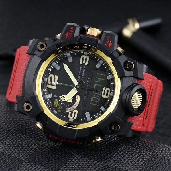 HOT 6 colors men's sports upgrade gg1000 watches men LED chronograph all function work digital watch with box Free Shipping