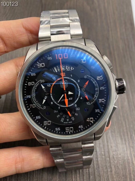 Top Quality Men's Sports Watch 48MM Stainless Steel Luxury Mens Watches Japanese VK Quartz Chronograph Montre de luxe tag montres