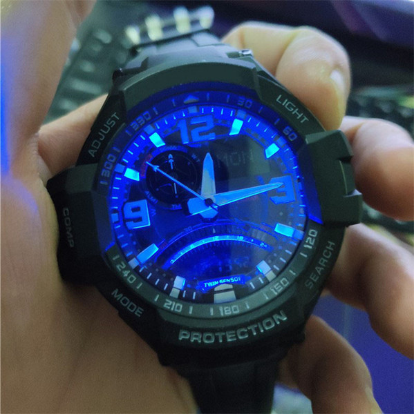 sports brand luxury GA1000 aircraft mens watches 52mm Noctilucent Shockproof and waterproof sports wristwatch Military waterproof atmos