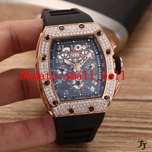 New Products Luxury Brand 11-02 Watch Automatic Stainless Steel Automatic Machine Wrap 43mm Sports Men Rubber Brand Diamond Watch