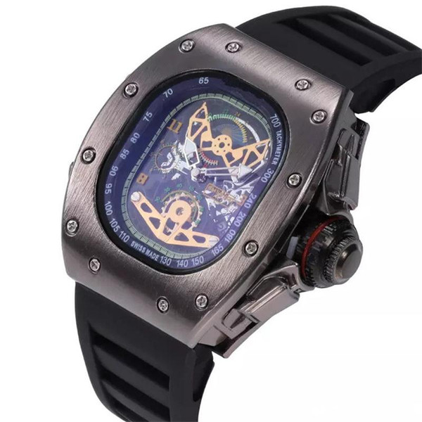 High Quality Mens Luxury quartz Watch Silicone Ghost Head Skeleton Famous Brand Watches Skull Sports Quartz Hollow Watches Clock