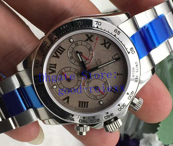 Top BP Factory Automatic Meteorite Dial Eta 7750 Watch Men Chronograph 116509 Full Steel Valjoux Wristwatches Cosmograph Swiss Sport Watches