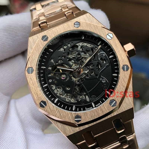 Luxury Rose Gold Men Automatic Skeleton Mens Designer Watches Wristwatches Orologio Di Lusso royal oaks Watch Montre Orologio Da Polso