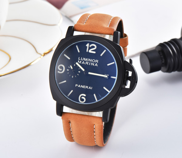 Limited edition!Italian famous sports watch brand men's personality soldier quartz watch brown leather watchband military watch 1950