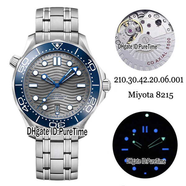 New Drive 300M 210.30.42.20.06.001 Steel Case Blue Bezel Gray Texture Dial Miyota 8215 Automatic Mens Watch Watches Cheap Puretime E12f6