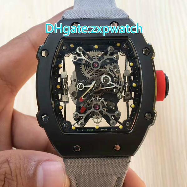 Full transparent fashion sports men's watch. High quality brand hero quality stainless steel case grey canvas watch strap free shipping