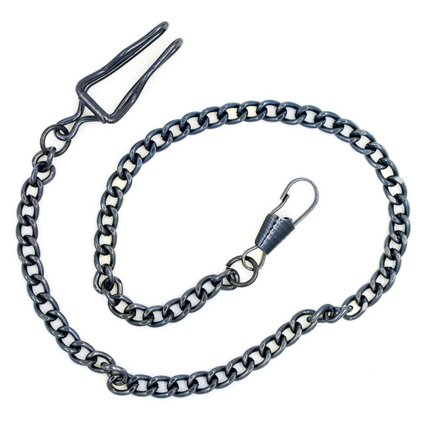 Wholesale- 10pcs A LOT 34CM NEW CLASSIC black PLATED POCKET WATCH CHAIN BELT Accessories Pendant chains B005