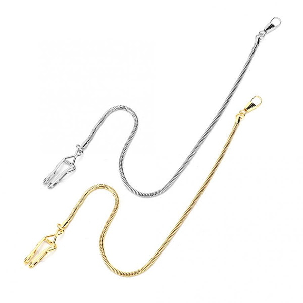 39cm Vintage Copper Metal Pocket Watch Chain Link Jewelry Accessory Gift Silver Gold Color Watch