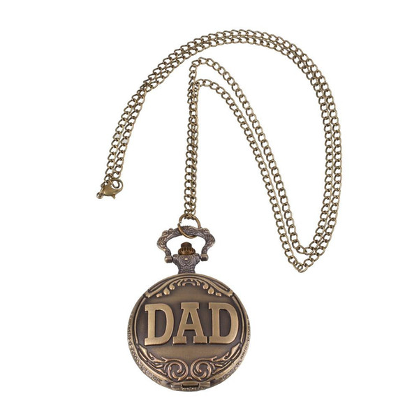 Dad Vintage Style Chain Dangle Antique Alloy Pocket Watch Father's Day Gift