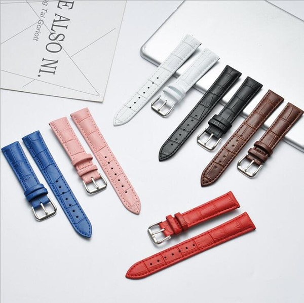 Wholesale Leather Watchband Bamboo-striped Cattle Leather Watchband Colour Watchband Pin-button Watch Accessories for Men and Women