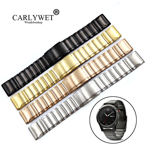 CARLYWET 20 22 26mm 316L Stainless Steel Easy Quick Install Replacement Watch Bands Bracelets Straps