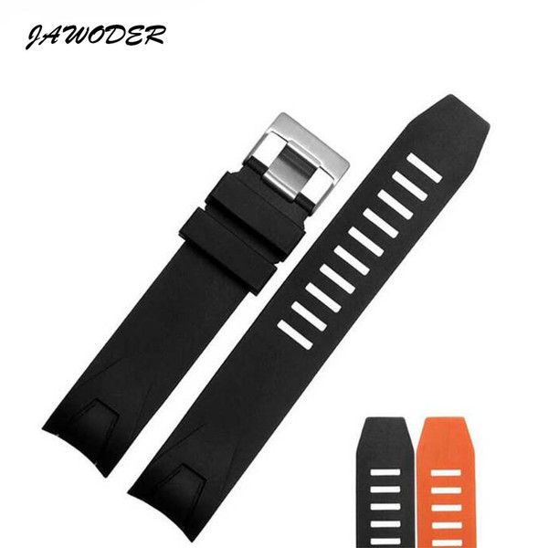 JAWODER Watchband 20 22mm Black Orange Waterproof Diving Silicone Rubber Watch Band Straps Stainless Steel pin Buckle for Omega 2901.50.91