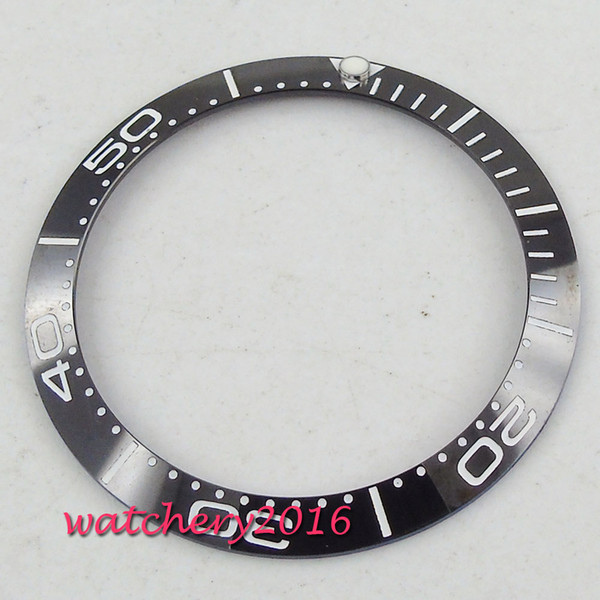 38mm black ceramic bezel White numbers insert for 40mm men's watch