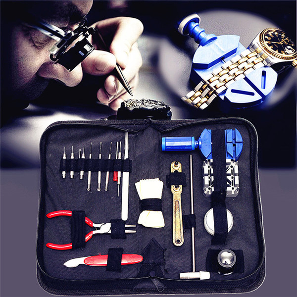 19pcs Watch Repair Tool Kit Set Watch Case Opener Link Spring Bar Remover Screwdriver Tweezer Watchmaker Dedicated Device