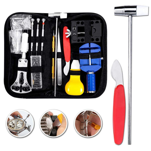 147pcs Professional Watch Repair Tool Kit Watch Back Case Holder Opener Watchmaker Tool Kit With Carrying Case