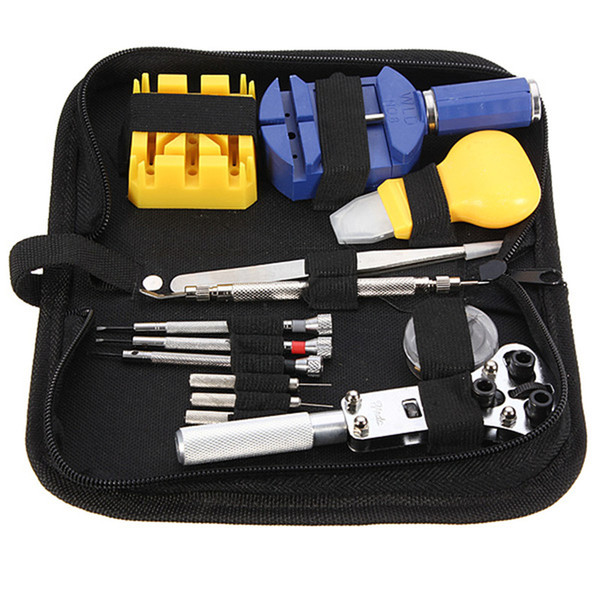 Wholesale-Best Promotion 13pcs Watch Repair Tool Kit Set Case Opener Link Spring Bar Remover Tweezer High Quality