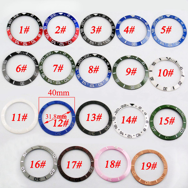 40mm Ceramic Titanium Bezel Insert Watch Kit Fit Automatic 43mm Mens Watch Case New High Quality Bezels Insert Watch Accessories P349