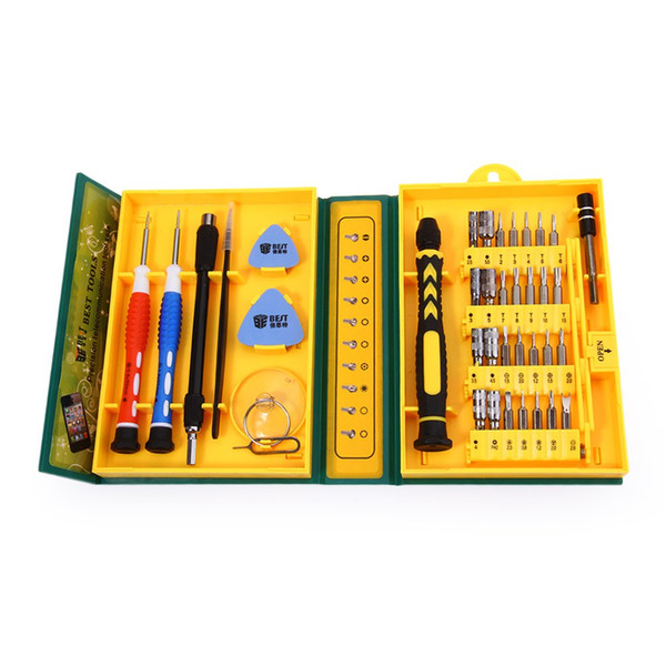 Wholesale-38 in 1 Precision Multipurpose Screwdriver Set Repair Opening Tool Kit Fix with Box Case For iPhone/ laptop/ smartphone/ watch