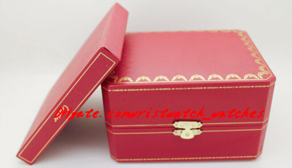 Factory Supplier Wholesale Luxury Mens / Womens Red Watch Box Swiss Original Watch Boxes Papers Card Wallet Boxes&Cases