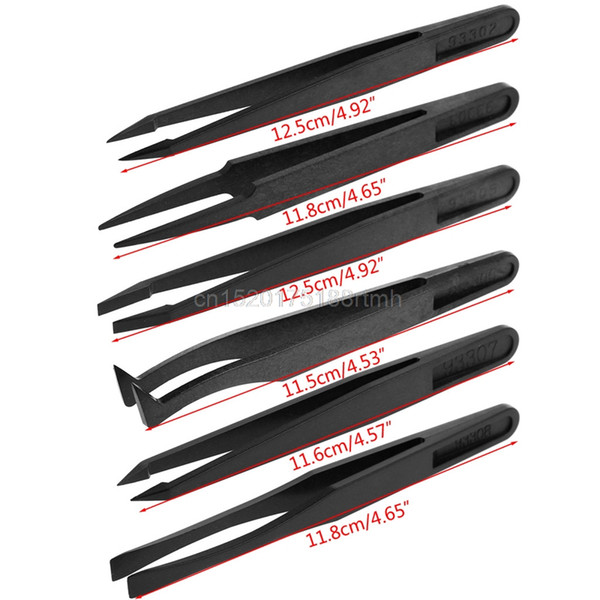 New Plastic Precision Anti Static Tweezer Pickup Heat Resistant Repair Tool Kit