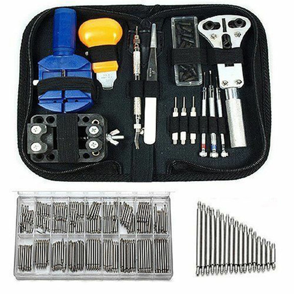 Shellhard Watch Repair Kit Set + 360 Pcs Steel Spring Bars 8-25mm Watchmaker Tool Set Repair Pry Screwdriver Clock Watches Tool