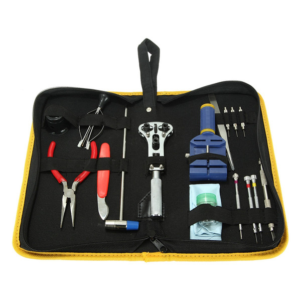 17PCS DIY Professional Watch Repair Tool Kit Watch Repair Tool Set Spring Bar Set Opener Tools with Carrying Case