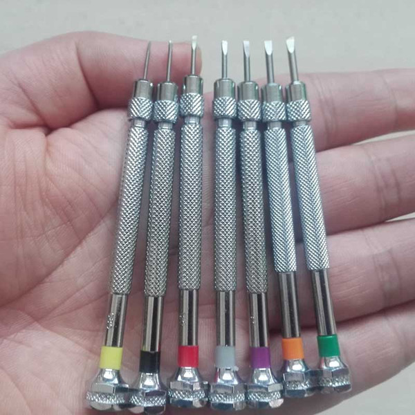 New arrival good quality watches repair tool Screw Driver 7 sizes 0.8mm-2.0mm Watch Screwdriver Kit Clock Repair Tools Set For Watches