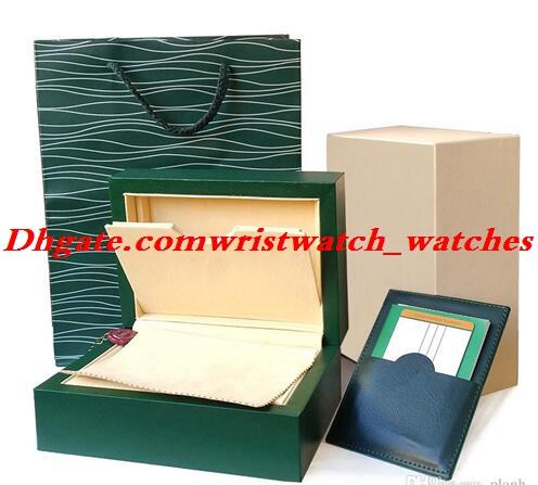 Super Quality Luxury Mens / Womens Green Watch Box Watch Boxes Wooden Papers Card Wallet Boxes&Cases Wristwatch 18CM*13.5CM*8.5CM