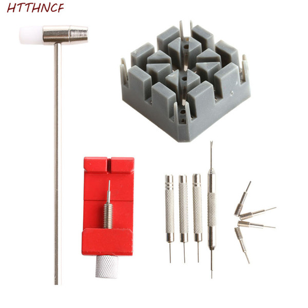 HTTHNCF 11Pcs Watch Strap Holder Remover Kit Hammer Spring Bar Punch Pin Repair Tool Kit