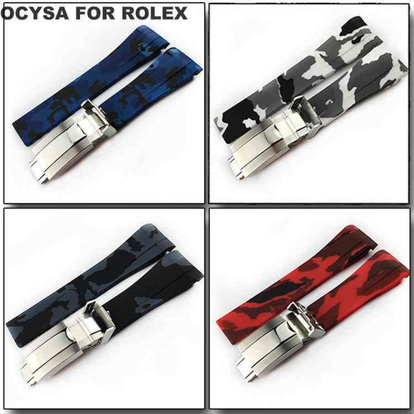 COYSA Brand Rubber Watch Strap For SUB 20mm Deployment Clasp Waterproof band Accessories With Buckle Disruptive