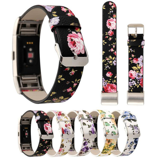 2018 new Fitbit Charge2 leather strap charge 2 small floral strap leather top-selling manufacturing Brand watchband