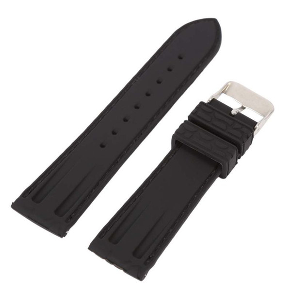 Silicone Rubber Strap Watch Crocodile Pattern Brown Black 20 22mm Durable Watchbands