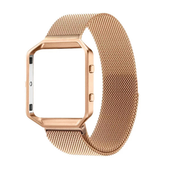 For Fitbit Blaze Milanese Stainless Steel 23mm Watch Band Strap+Metal Frame Case Cover Wristwatch Bracelet I108.