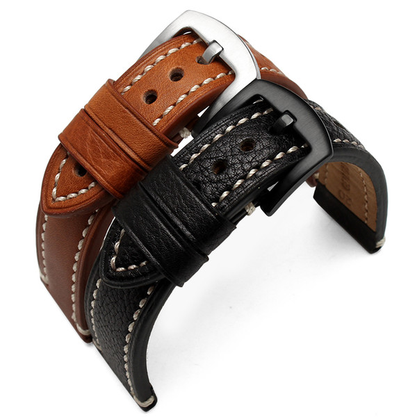 2016 Genuine Leather straps 18mm 20mm 22mm watch accessories men High Quality Brown colors Watchbands