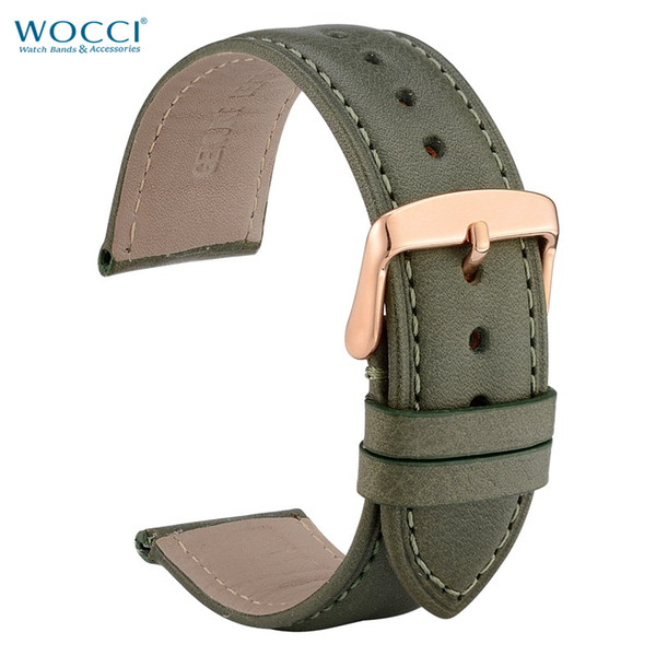 WOCCI Calfskin Leather Watch Bands Straps With Rose Gold Buckle Including Spring Bars Remove Install Tool Spruced Up Your Old Watch