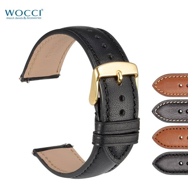 WOCCI Leaather Watch Bands For Men Luxury Wristwatchs Lady Dress Wtaches Replacement Strap Belt Good Quality Full Grain Calfskin Finish