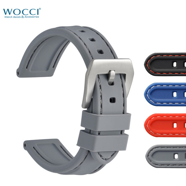 WOCCI New Band Silicone Sport Watchbands Smart Strap Quick Release Bracelet in Four Colors 18mm 20mm 22mm 24mm