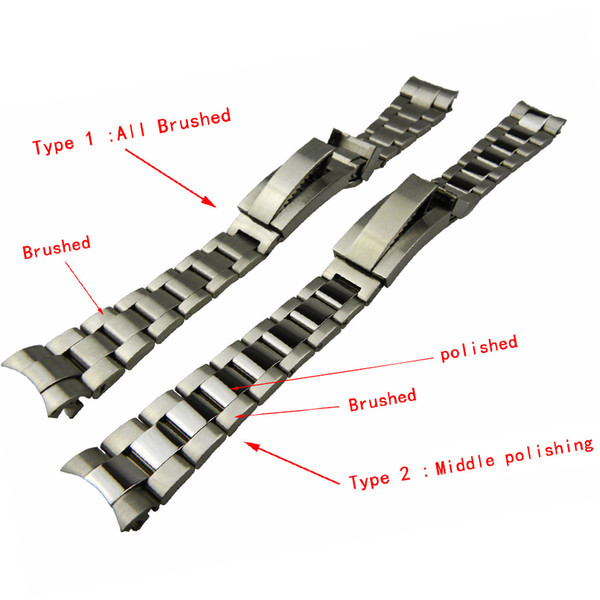 21mm NEW High Quality Stainless steel Watch Bands strap Buckle Deployment Clasp FOR ROL bands ROL03