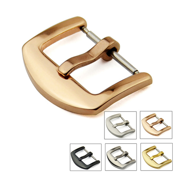 Fashion Watchband Buckles THICK Solid Stainless Steel Watchband Strap Buckles Belt Buckle 5 Colors 16 18 20 22 24 26mm K-K205