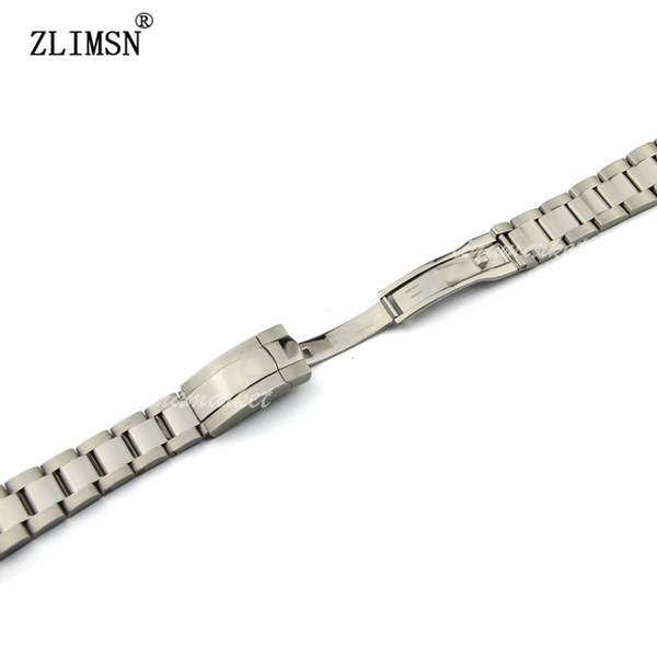 20mm Stainless Steel Band Silver Watchbands Watch Men Pure Solid Plated Watch Bands Bracelets Curved ROL404