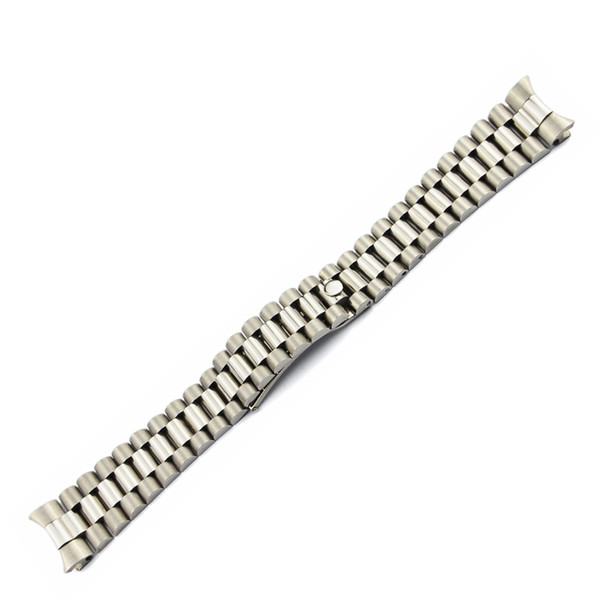 13MM 20mm Stainless Steel Band Silver Watchbands Watch Men Pure Solid Plated Watch Bands Bracelets Curved ROL22