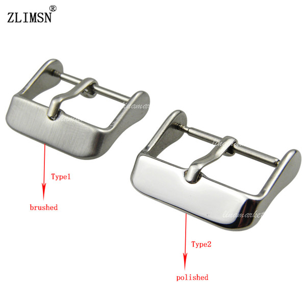 ZLIMSN K-CL258 Watch Band Buckles 16mm 18mm 20mm 22mm 24mm SS Silver Polished Brushed Watch Bands Clasp Strap Buckle Men Women