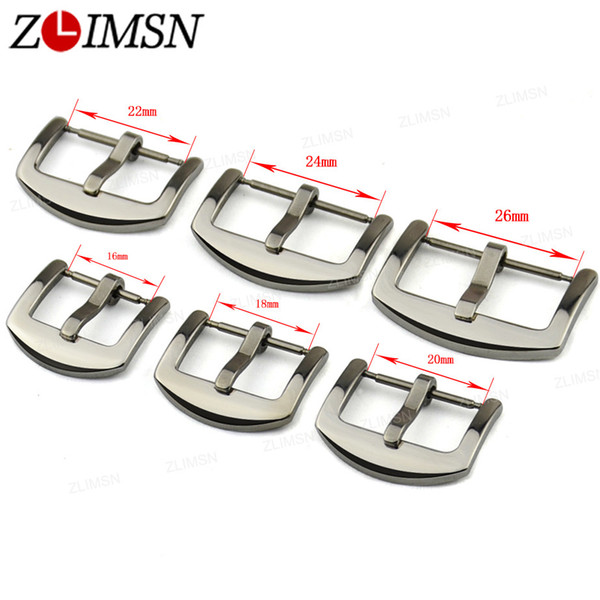 Fashion Watch Bands Buckles 3MM THICK Solid Stainless Steel Watchband Strap Buckles Belt Buckle Silver Polished 18mm 20mm 22mm 24mm K-K205