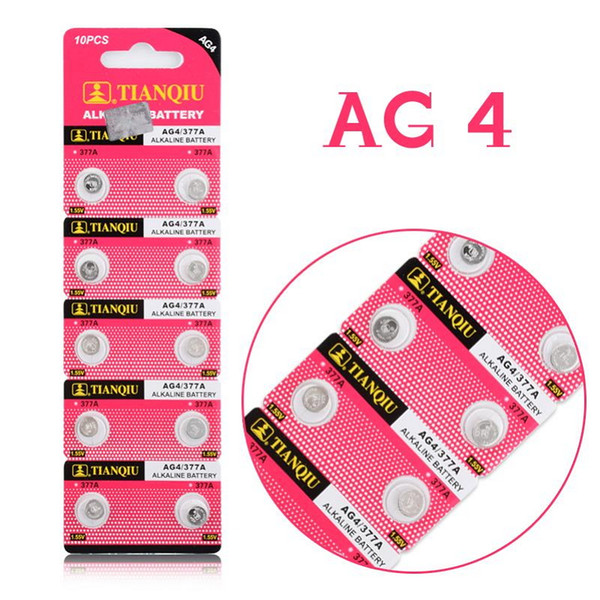 Watch Battery 377 LR626H 377A Watch Accessories Hg0% AG4 1.55V 6.8*2.6mm New Brand TianQiu Alkaline Button Battery for Watch SR626SW