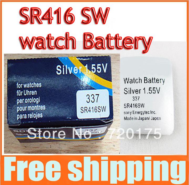 wholesale-New arrival watch battery S-on y 337/SR416 Silver 1.55V, 337 SR416SW cell button battery for watch , headphones ,Free shipping407