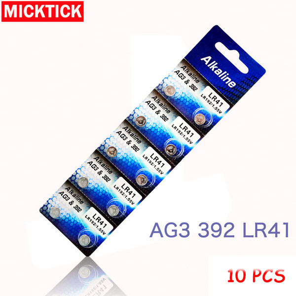 new 10pcs AG3 1.55V Button Cell Li-ion Watch Batteries LR41 192 L736 392 SR736 V36A Batteries Colorful lamp chain Finger Light