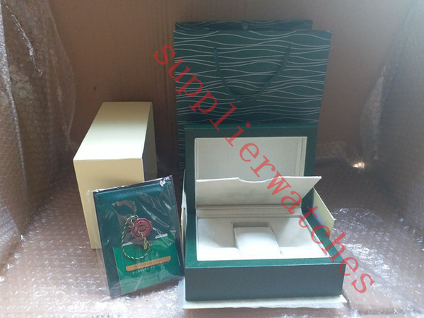 Free shipping Luxury watch Mens For rolex Watch Box Original Inner Outer Womans Watches Boxes Men Wristwatch Green box booklet card 882