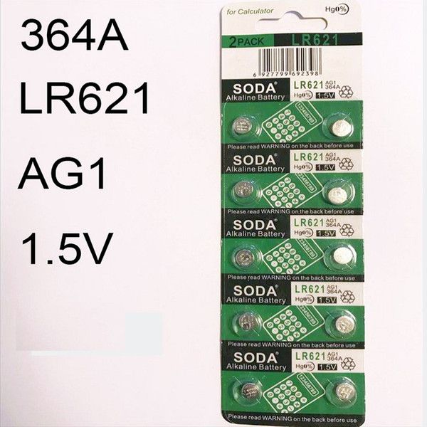 Watch Battery 364 LR621H AG1 1.5V 364A Watch Accessories Hg0% Alkaline Button for Watch New Brand SODA 6.8-2.1mm