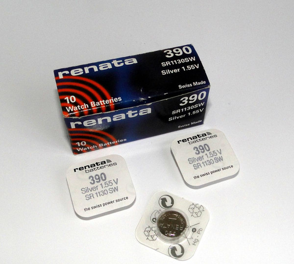 3Pcs Renata 1.55V Watch Battery 390 SR1130SW Silver Oxide Swiss Made