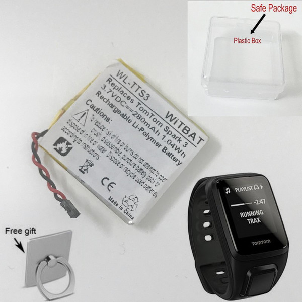 New 3.7V 280mAh 1.04Wh Replacement Battery for TomTom Spark 3 GPS Fitness Watch + Gift